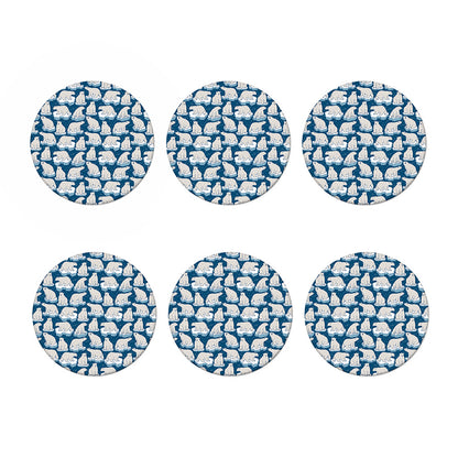 Polar Bear On Ice Pattern Print Coaster Set