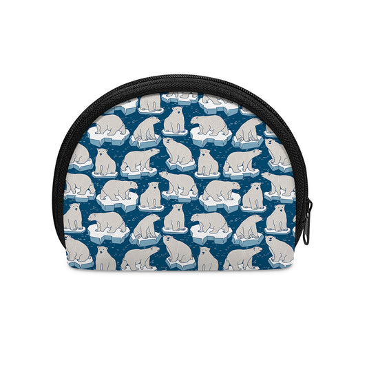 Polar Bear On Ice Pattern Print Coin Purse