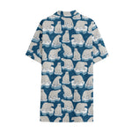 Polar Bear On Ice Pattern Print Cotton Hawaiian Shirt