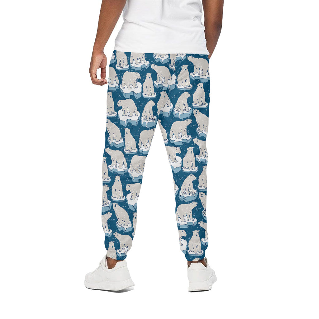 Polar Bear On Ice Pattern Print Cotton Pants