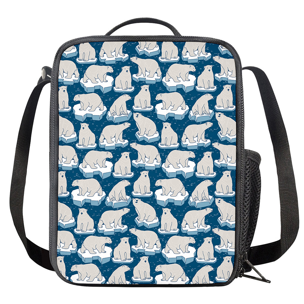 Polar Bear On Ice Pattern Print Crossbody Lunch Bag