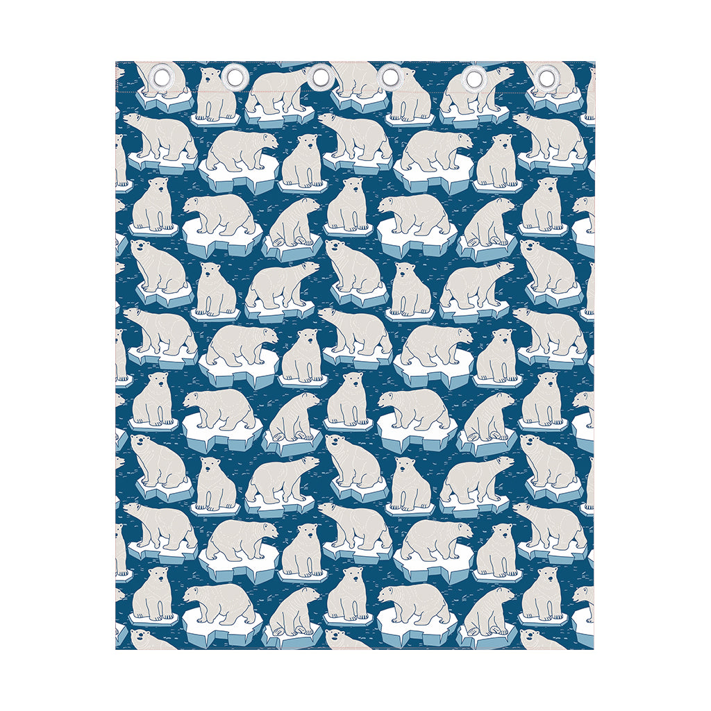 Polar Bear On Ice Pattern Print Curtain