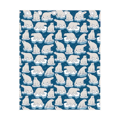 Polar Bear On Ice Pattern Print Curtain