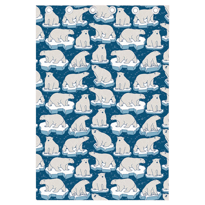 Polar Bear On Ice Pattern Print Curtain
