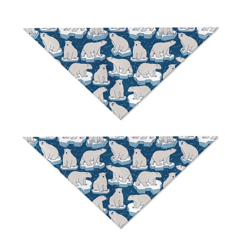 Polar Bear On Ice Pattern Print Dog Bandana