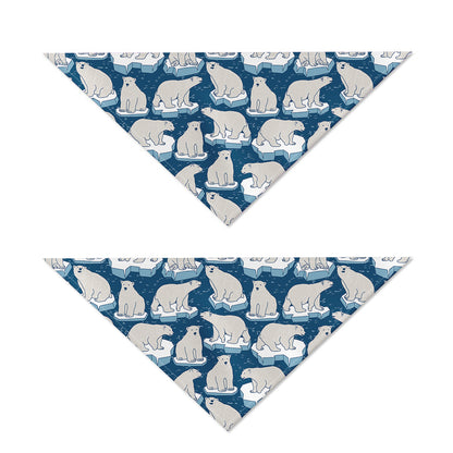 Polar Bear On Ice Pattern Print Dog Bandana