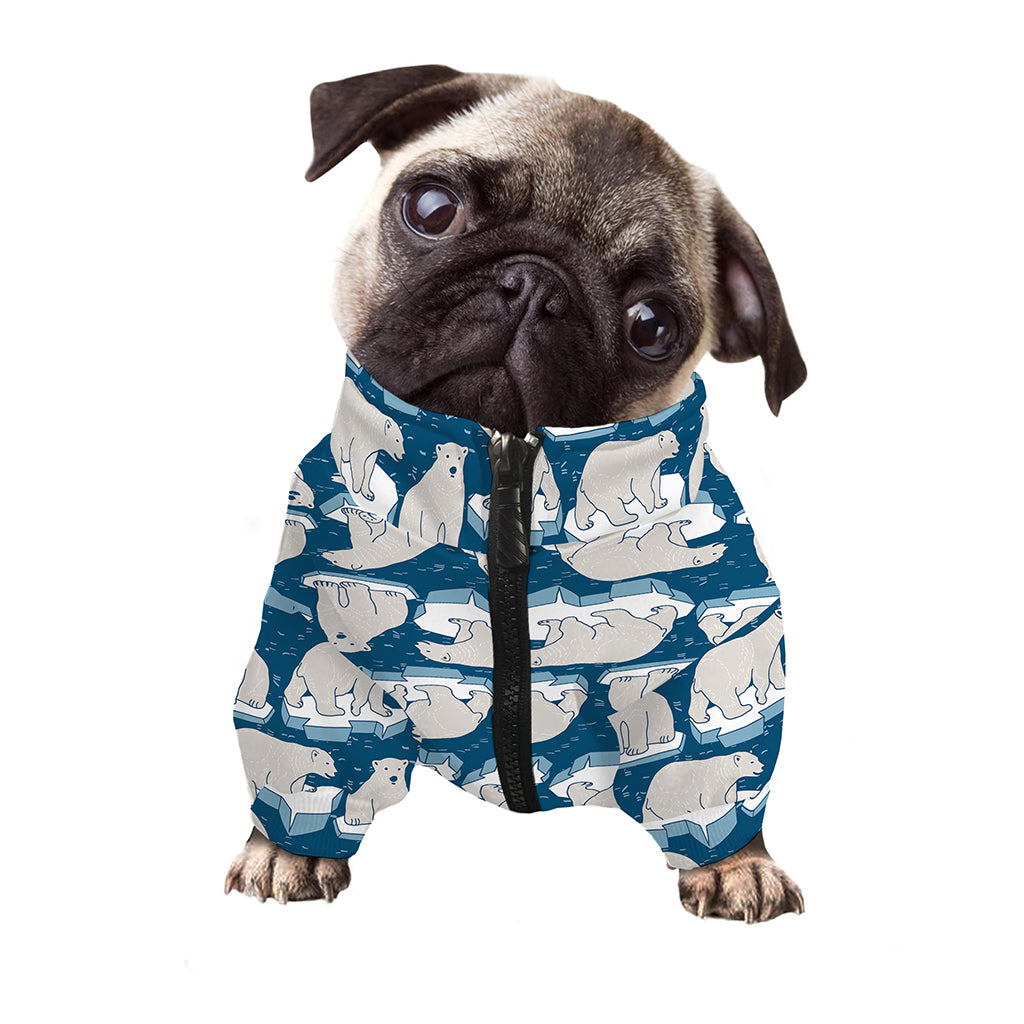 Polar Bear On Ice Pattern Print Dog Zip Up Jacket
