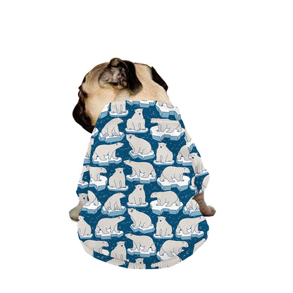 Polar Bear On Ice Pattern Print Dog Zip Up Jacket
