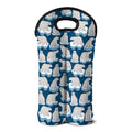 Polar Bear On Ice Pattern Print Double Neoprene Wine Tote