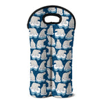 Polar Bear On Ice Pattern Print Double Neoprene Wine Tote