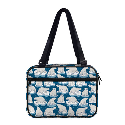 Polar Bear On Ice Pattern Print Double Strap Bible Bag