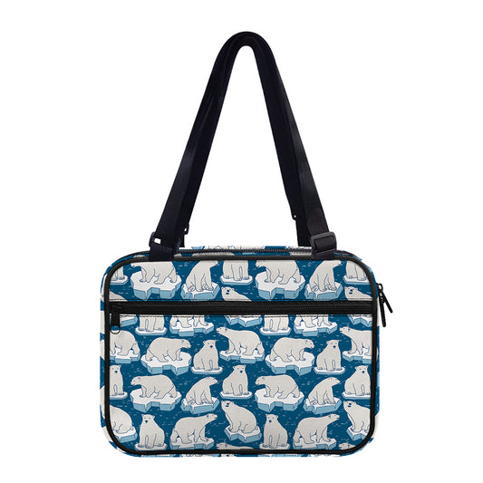 Polar Bear On Ice Pattern Print Double Strap Bible Bag