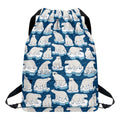 Polar Bear On Ice Pattern Print Drawstring Backpack