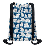 Polar Bear On Ice Pattern Print Drawstring Backpack