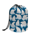 Polar Bear On Ice Pattern Print Drawstring Makeup Bag
