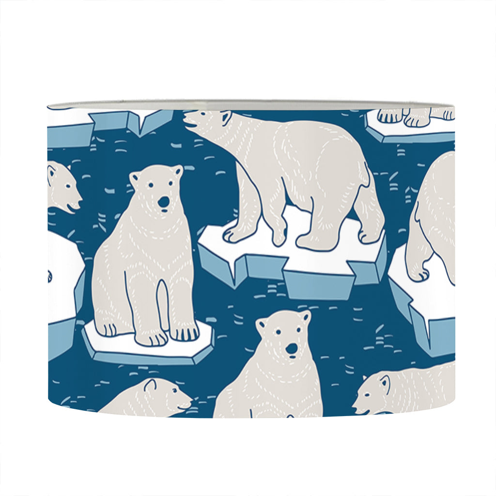 Polar Bear On Ice Pattern Print Drum Lamp Shade