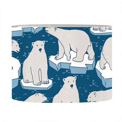 Polar Bear On Ice Pattern Print Drum Lamp Shade