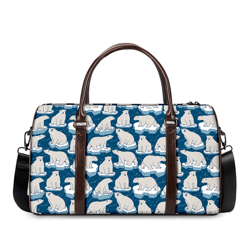 Polar Bear On Ice Pattern Print Duffle Bag