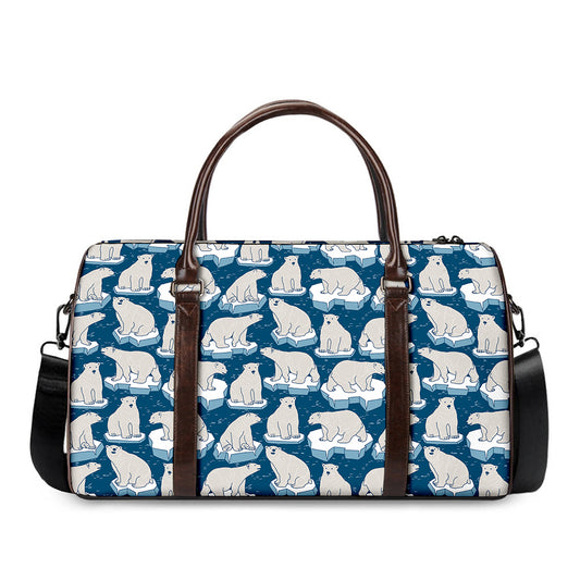 Polar Bear On Ice Pattern Print Duffle Bag