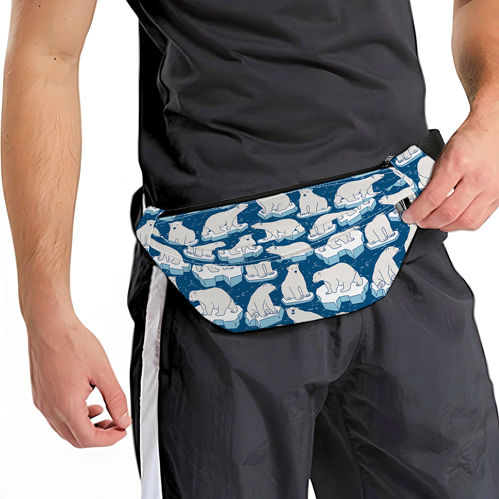 Polar Bear On Ice Pattern Print Fanny Pack