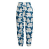 Polar Bear On Ice Pattern Print Fleece Lined Knit Pants