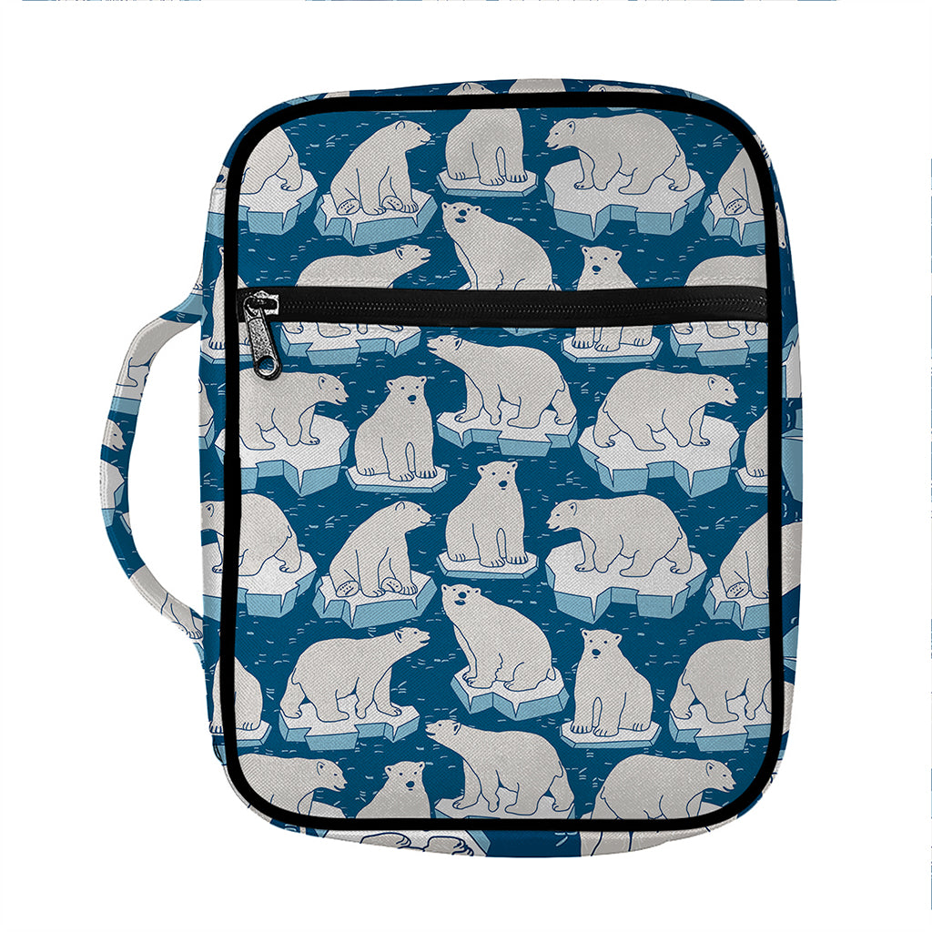 Polar Bear On Ice Pattern Print Front Pocket Bible Bag
