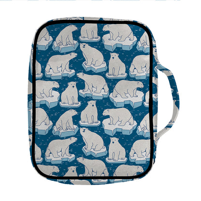 Polar Bear On Ice Pattern Print Front Pocket Bible Bag