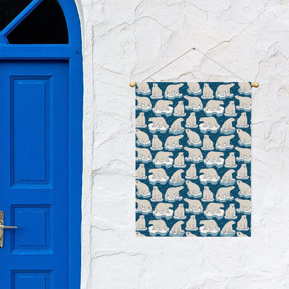 Polar Bear On Ice Pattern Print Garden Flag