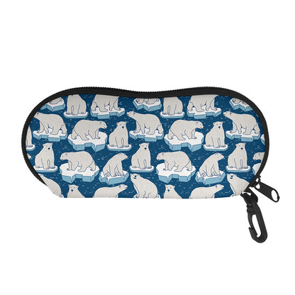 Polar Bear On Ice Pattern Print Glasses Case