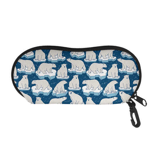 Polar Bear On Ice Pattern Print Glasses Case