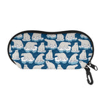 Polar Bear On Ice Pattern Print Glasses Case