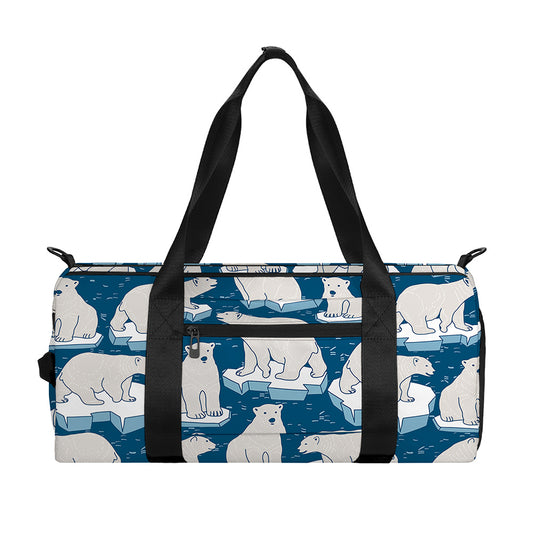 Polar Bear On Ice Pattern Print Gym Bag