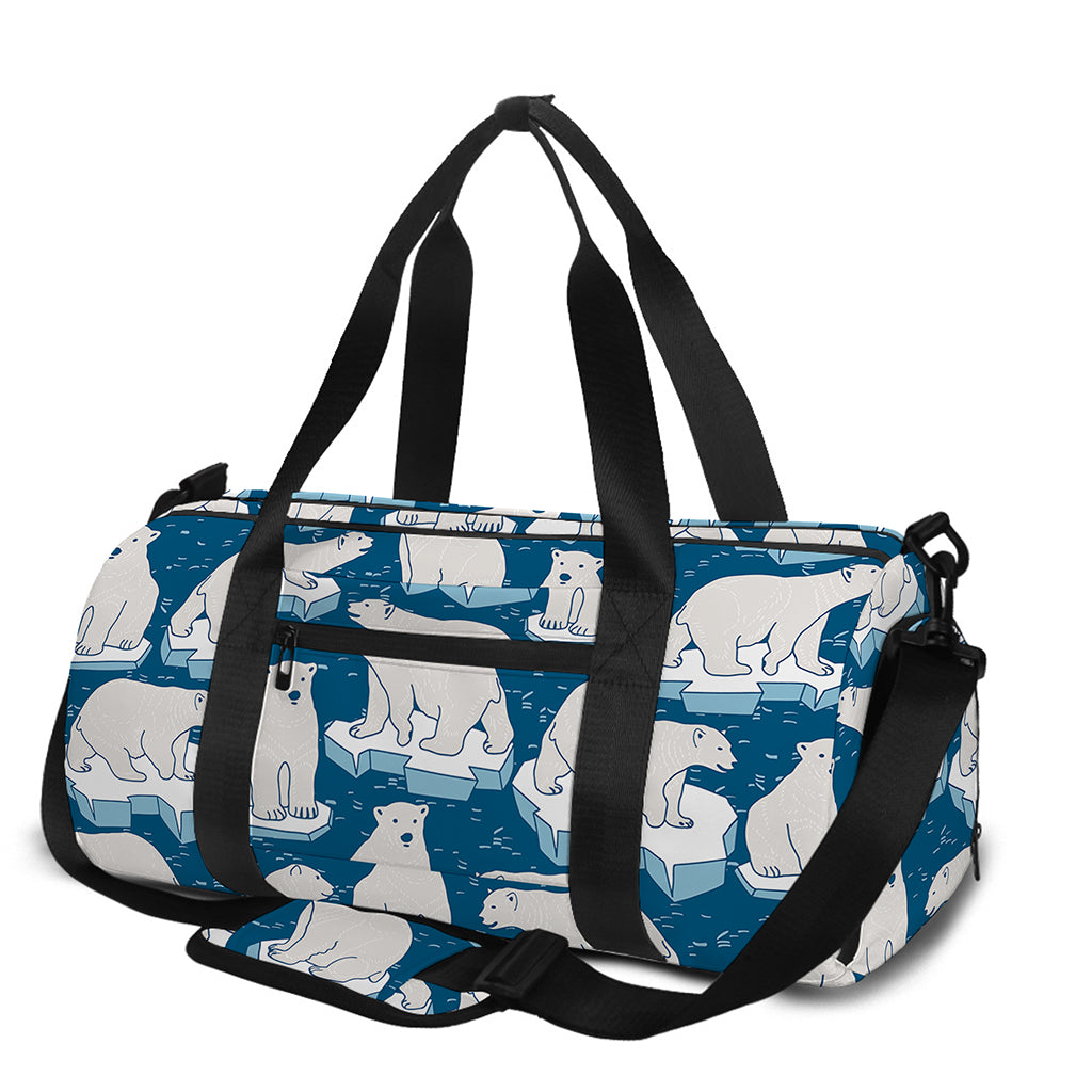 Polar Bear On Ice Pattern Print Gym Bag