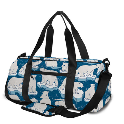 Polar Bear On Ice Pattern Print Gym Bag