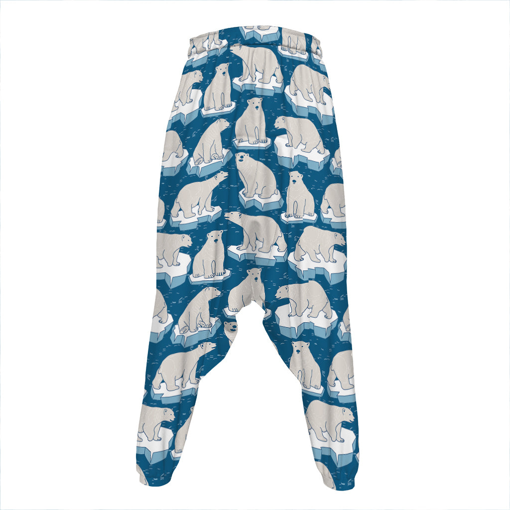 Polar Bear On Ice Pattern Print Hammer Pants