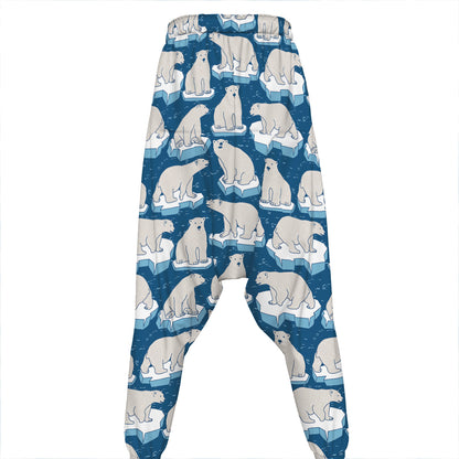 Polar Bear On Ice Pattern Print Hammer Pants