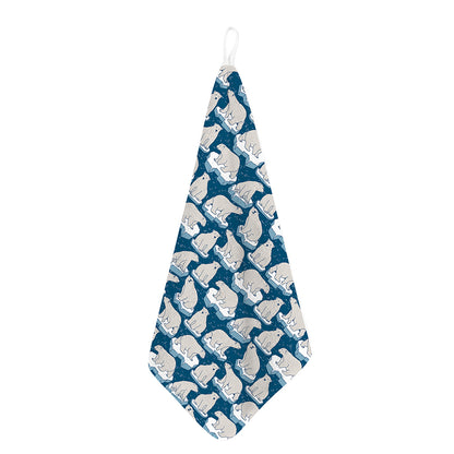 Polar Bear On Ice Pattern Print Hand Towel