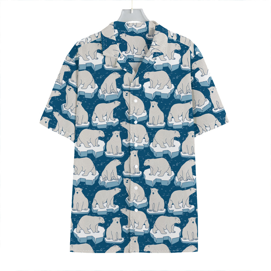 Polar Bear On Ice Pattern Print Hawaiian Shirt