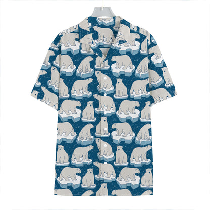 Polar Bear On Ice Pattern Print Hawaiian Shirt