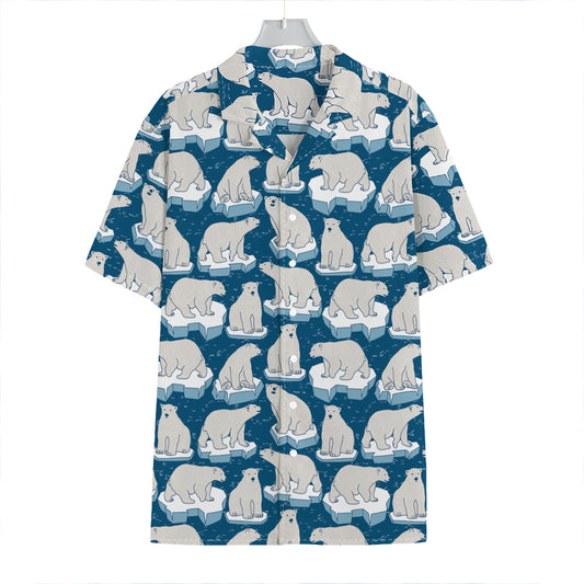 Polar Bear On Ice Pattern Print Hawaiian Shirt