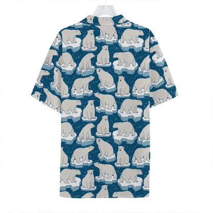 Polar Bear On Ice Pattern Print Hawaiian Shirt
