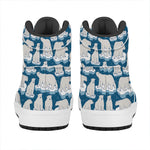 Polar Bear On Ice Pattern Print High Top Leather Sneakers