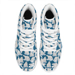 Polar Bear On Ice Pattern Print High Top Leather Sneakers