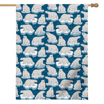 Polar Bear On Ice Pattern Print House Flag