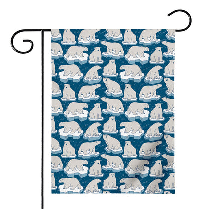 Polar Bear On Ice Pattern Print House Flag