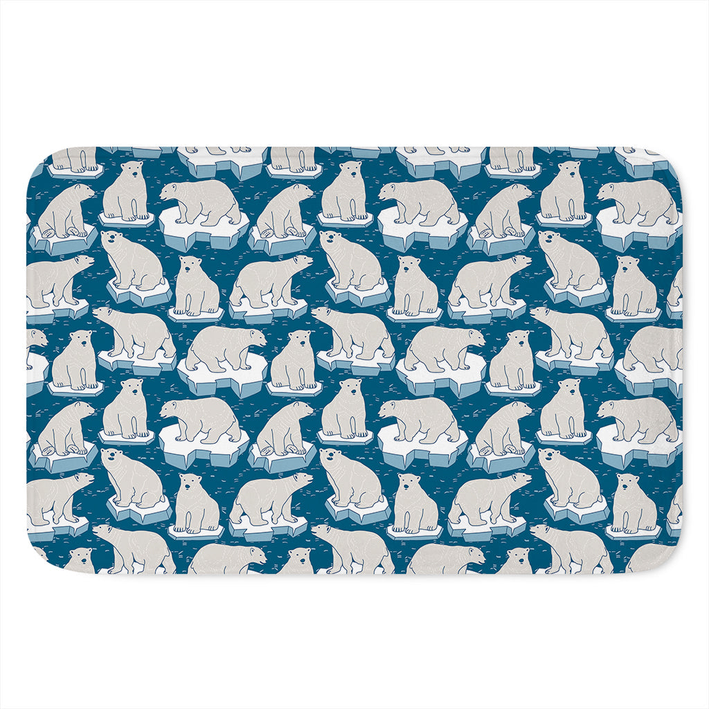 Polar Bear On Ice Pattern Print Indoor Door Mat