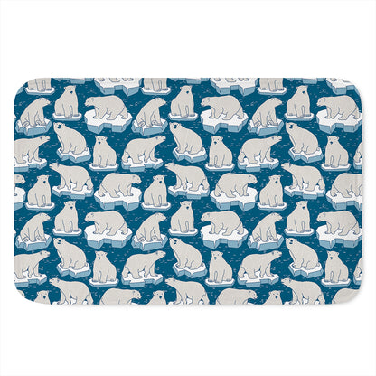 Polar Bear On Ice Pattern Print Indoor Door Mat