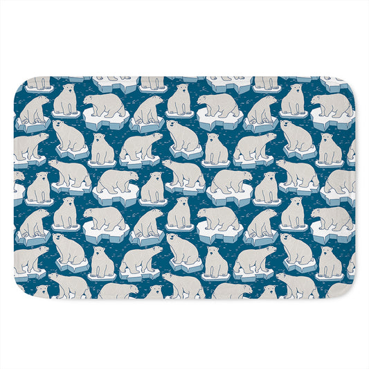 Polar Bear On Ice Pattern Print Indoor Door Mat