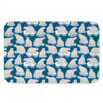 Polar Bear On Ice Pattern Print Indoor Door Mat