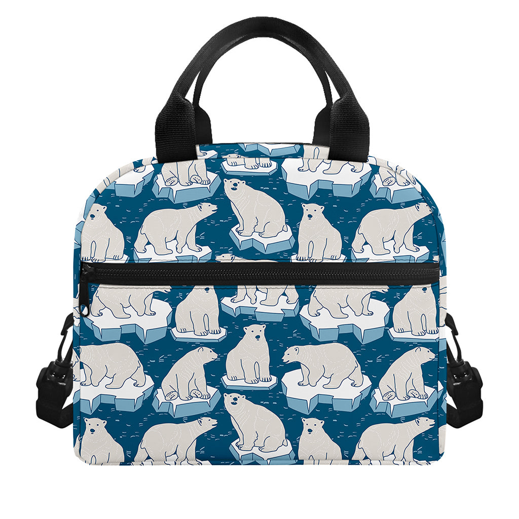 Polar Bear On Ice Pattern Print Insulated Lunch Bag